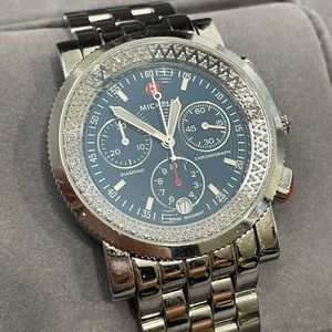 Michele Genuine Diamond Silver Womens Lady Watch